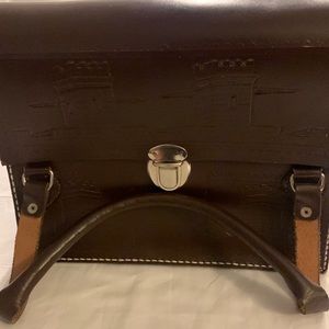 Vintage Tooled Leather Purse With Castle